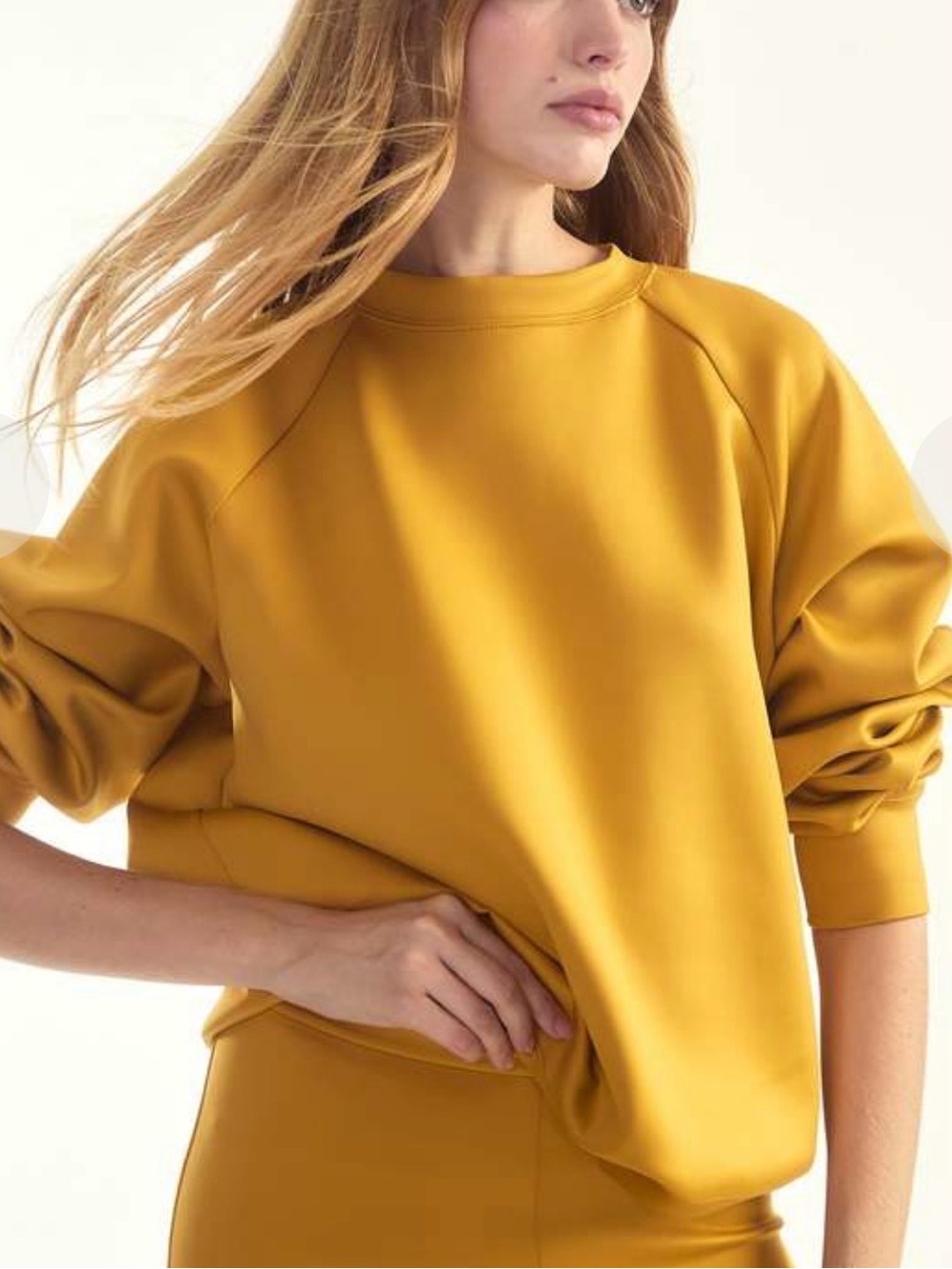 Cynthia Rowley Bonded Pullover Golden Yellow • Oversized Fit Size S